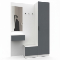 Набор мебели для прихожей "Марсель-105" МР 01-105 В2160 Ш1500 Г420 (ЛДСП Графит серый)